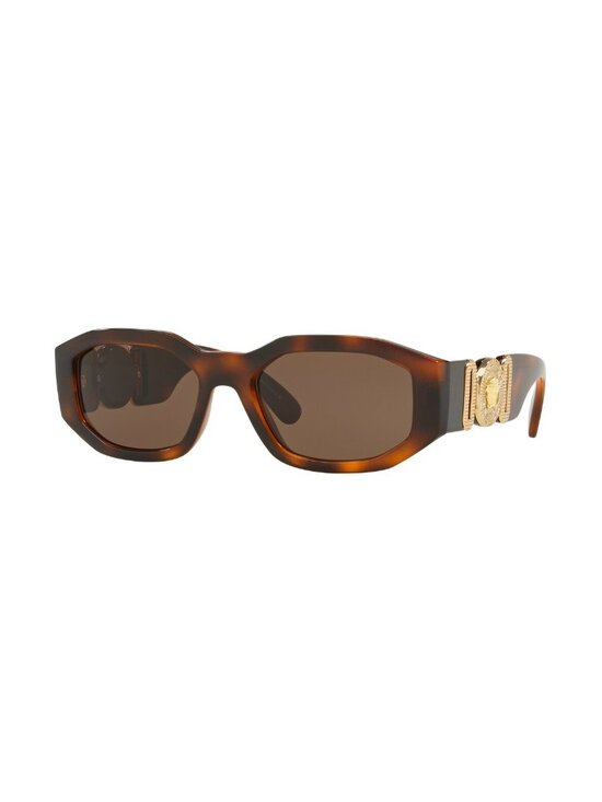 New Versace Men\'s Sunglasses Havana Aviator Brown Lens Injected Frame VE4361 53